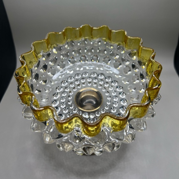 Hobbs Brockunier 323 Yellow Frances Dew Drop Hobnail Ware Yellow Edge| 2 Lots - Picture 5 of 14